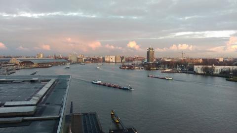 Amsterdam vista along River IJ
